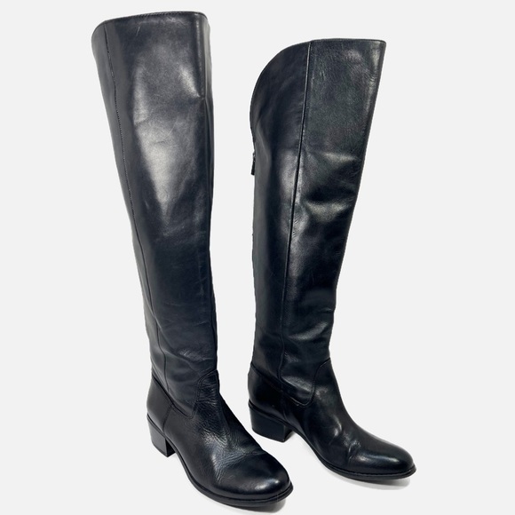 INC International Concepts Shoes - INC Black Leather Beverly Back Zip Tall Boot Womens size 7